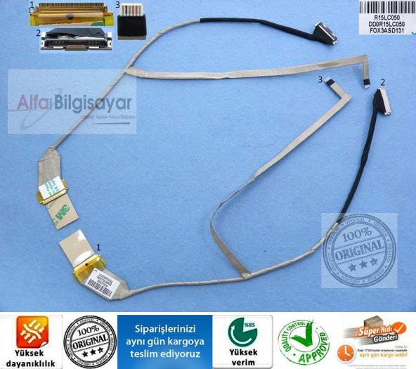 Hp G6 DD0R15LC030, DD0R15LC040, DD0R15LC050    lcd data kablo - lvds flex ekran baglantı kablosu  A++