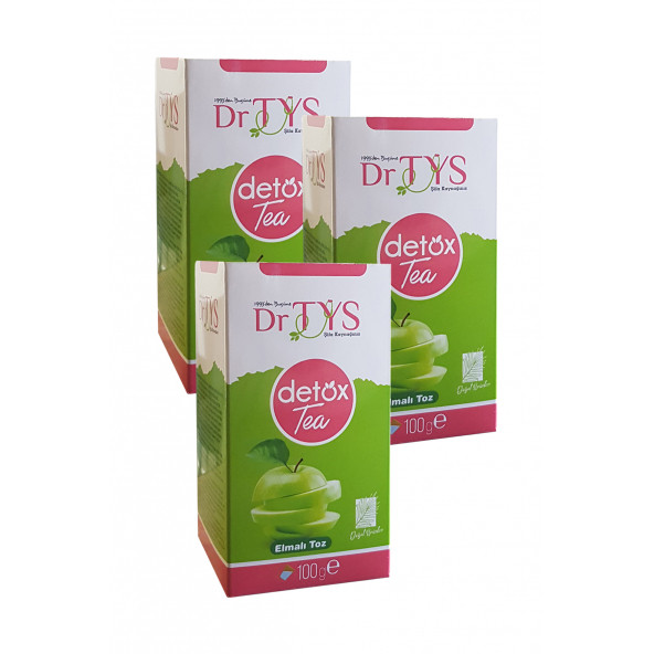 3 Kutu Dr Tys Detox Tea Elmalı Toz Çay 100 gr Elma Tozu Detoks Çayı