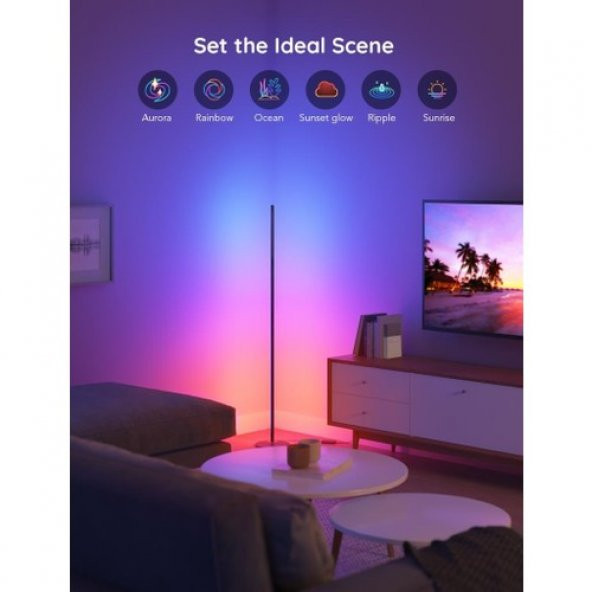 Govee RGBICW H6076312, Basic Akıllı Dikey Aydınlatma, Alexa, Google Asst. Destekli - Siyah - 3