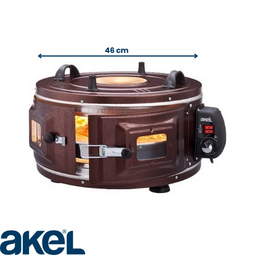 Akel Ön ve Üst Gözetlemeli, Termostatlı, Orta Boy Yuvarlak Davul Fırın Af120 - 4