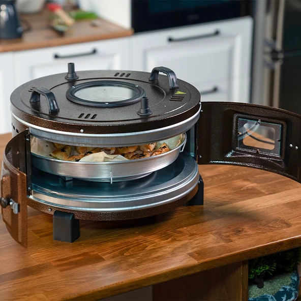 Akel Ön ve Üst Gözetlemeli, Termostatlı, Orta Boy Yuvarlak Davul Fırın Af120 - 9