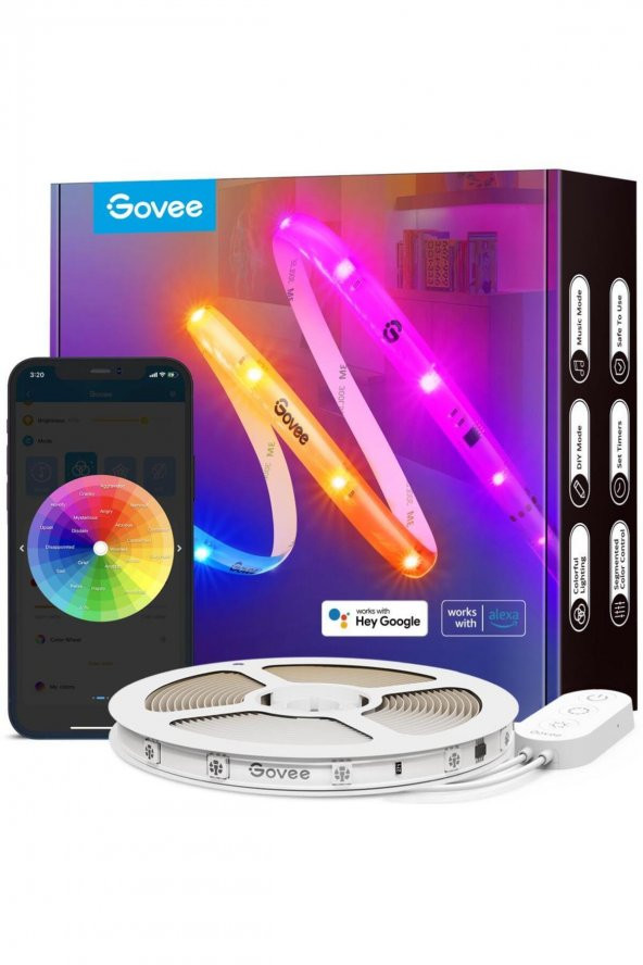Govee H619A3D1 RGBIC Wifi + BT LED Şerit Kaplamalı 5M Aydınlatmalı