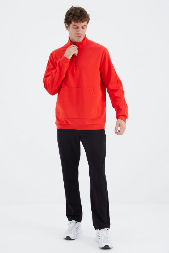 TOMMY LIFE Fiesta Dik Yaka Yarım Fermuarlı Cep Detaylı Erkek Sweatshirt - 88278 T14ER-88278 - 5