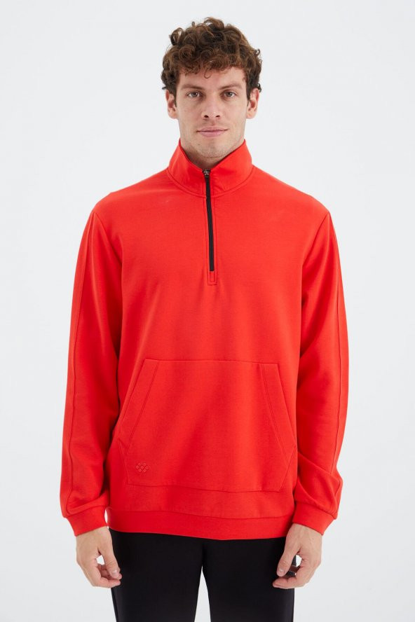 TOMMY LIFE Fiesta Dik Yaka Yarım Fermuarlı Cep Detaylı Erkek Sweatshirt - 88278 T14ER-88278 - 10