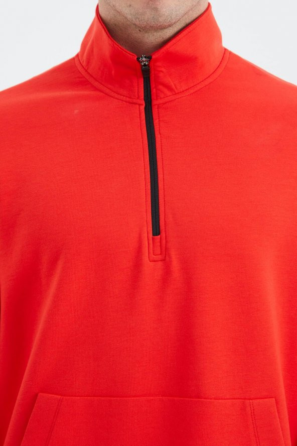 TOMMY LIFE Fiesta Dik Yaka Yarım Fermuarlı Cep Detaylı Erkek Sweatshirt - 88278 T14ER-88278 - 11