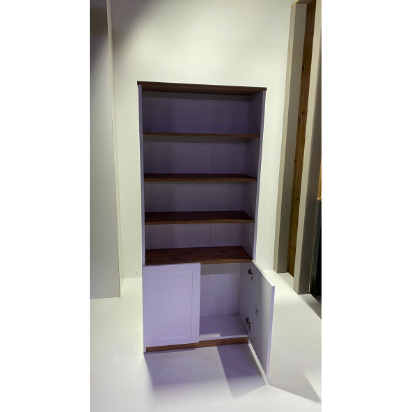 4 Raflı Kapaklı Dekoratif Kitaplık Kitaplık Ofis Kitaplığı Dolap Evrak Rafı Ev Rafı