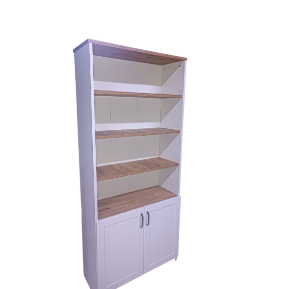 4 Raflı Kapaklı Dekoratif Kitaplık Kitaplık Ofis Kitaplığı Dolap Evrak Rafı Ev Rafı - 4