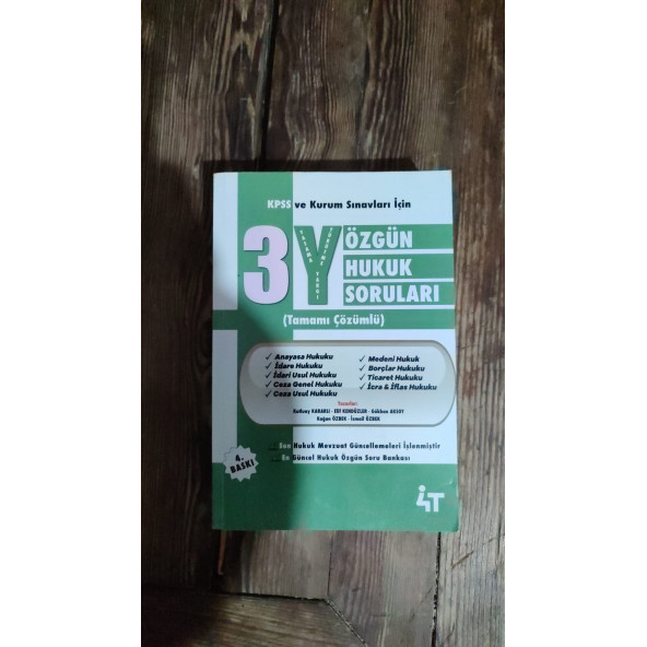 4T YAYINEVİ 3Y ÖZGÜN HUKUK SORULARI .... 4. BASKI ürün görseli