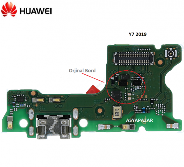 Huawei Y7 2019 Şarj Soket Mikrofon Bordu DUB-LX1