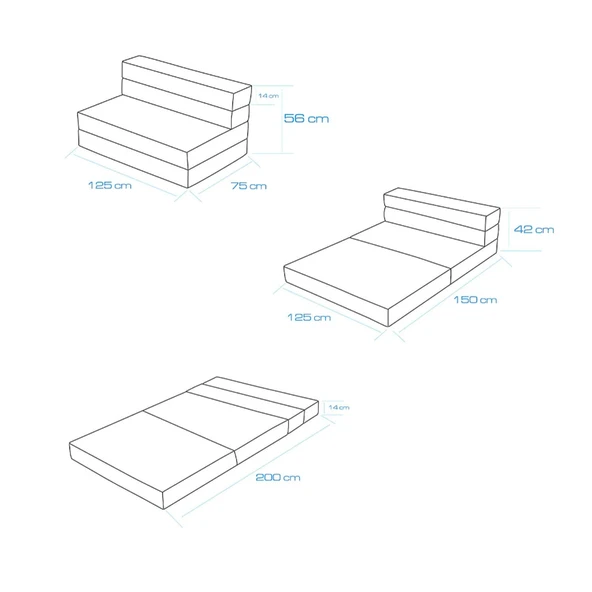 Valeria Katlanır Yatak Olabilen Koltuk Çift Kişilik Gri Çift - 7