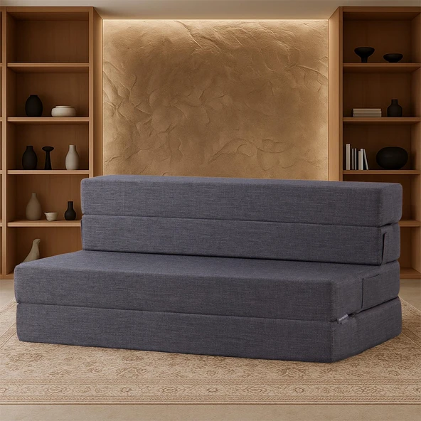 Valeria Katlanır Yatak Olabilen Koltuk Çift Kişilik Gri Çift