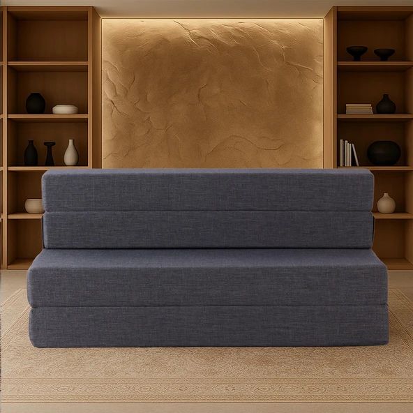 Valeria Katlanır Yatak Olabilen Koltuk Çift Kişilik Gri Çift - 2