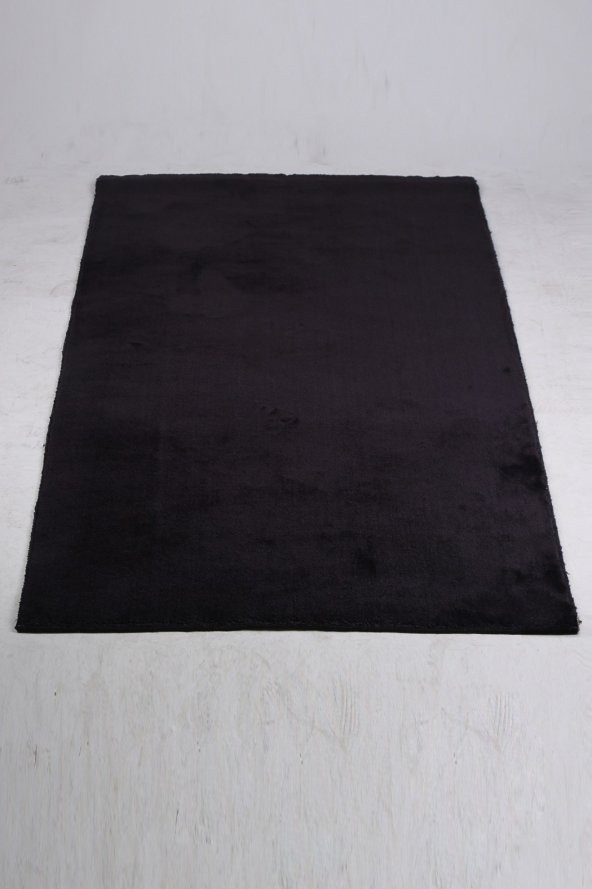 Bonny Home Elite Siyah 100x200 cm Köşeli Peluş Banyo Halısı Kaymaz Büyük Ebat Pofuduk Banyo Paspası - 3