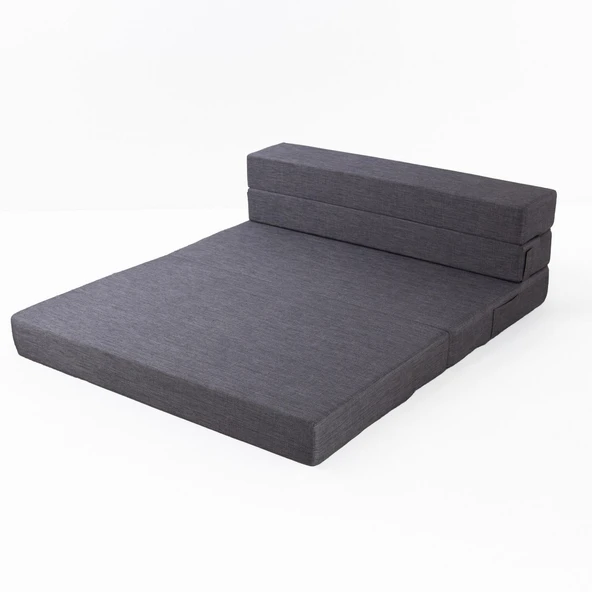 Valeria Katlanır Yatak Olabilen Koltuk Çift Kişilik Gri Çift - 4