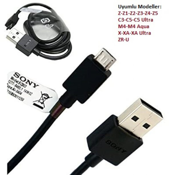 Sony Şarj Kablosu Micro Usb M4- E4- E5-M2 Şarj Data Kablosu