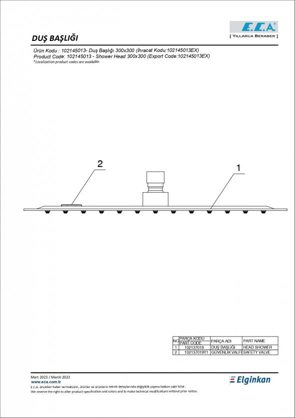 Eca Novita Ankastre Banyo Bataryası Duşlu 3 Parça Set  3 Yollu  ECA.ANKSET.BD304 - Resim 7