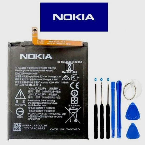 Nokia 6 HE317 Batarya Pil ve Tamir Seti 3000 mAh - 2