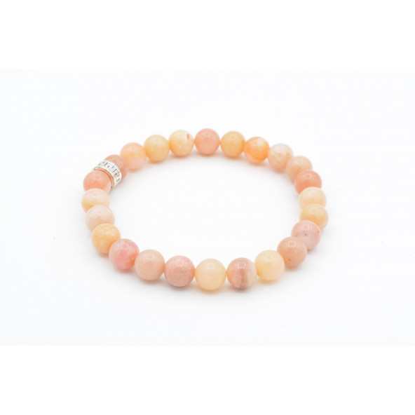 Hakiki Doğal Pembe Opal Taşı Bileklik 8 Mm