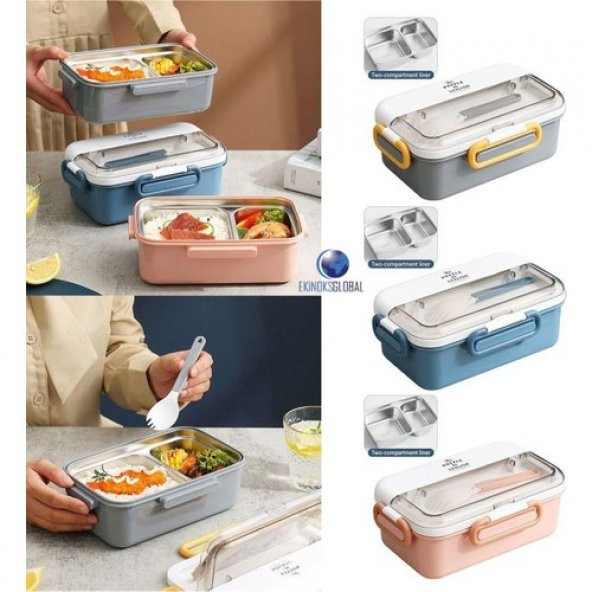 Vagonlife Taşınabilir 304 Paslanmazçelik Çocuklar Öğrenci ve Ofis Için Sızdırmaz Yemek Kutusu Sefer Tası 900ML - 2