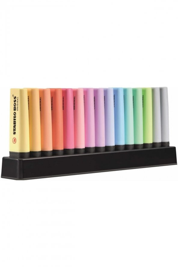 Boss Original Fosforlu Kalem Yeni Masa Seti 15 Karışık Pastel Renk