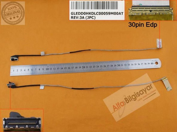 Sony vaio SVF1532X1E, SVF1532Z1E, SVF1532W1E Lcd Data Flex Lvds Kablosu 30pin Edp