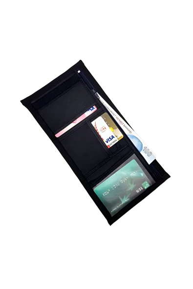 Bez Cüzdan Cırt Cırtlı Kapak Fermuarlı Para Bölme İnterpeks Kumaş Sport Baskılı GRİ - Resim 2