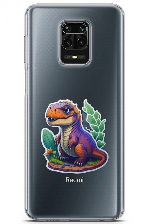 Xiaomi Redmi Note 9s Kılıf Seri Others 19 Dinozor Transparan Tam Koruma Kılıf
