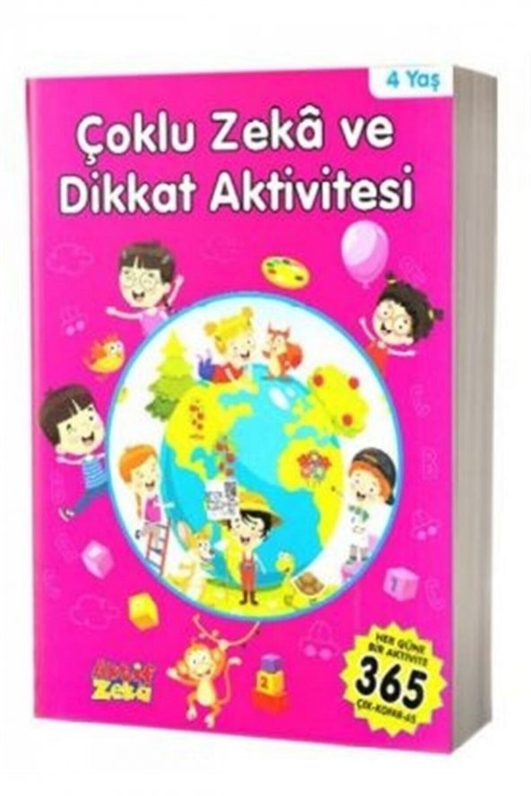 Aktif Zeka Yayınları 4 Yaş Çoklu Zeka ve Dikkat Aktivitesi - Pembe Kitap