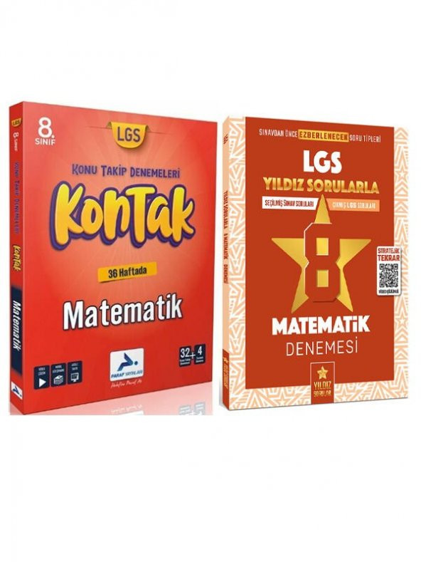 Paraf 8. Sınıf LGS Matematik Kontak Deneme ve Yıldız Sorularla LGS Matematik 8 Deneme