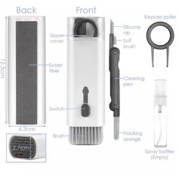 3B Trend Çok Fonksiyonlu 7 Parça Airpods Klavye Ekran Kulaklık Temizleme Kiti - 2