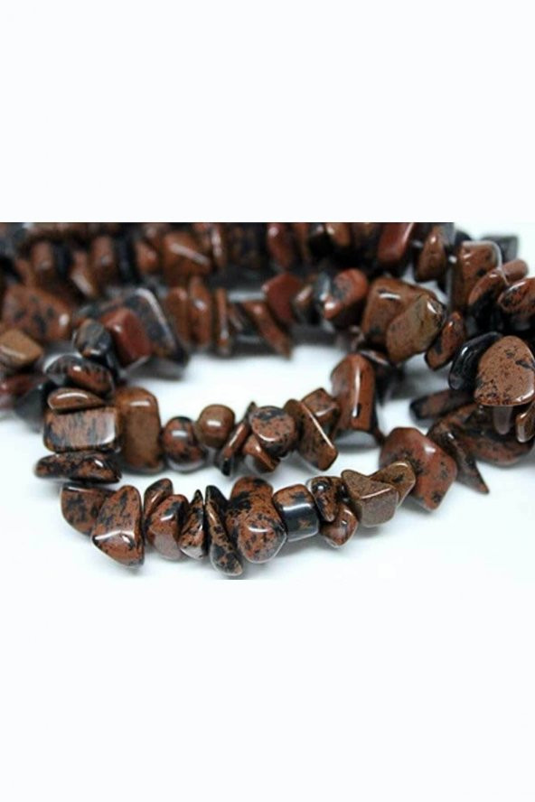 Kahverengi Obsidyen Kırık Doğal Taş Dizisi - Resim 2