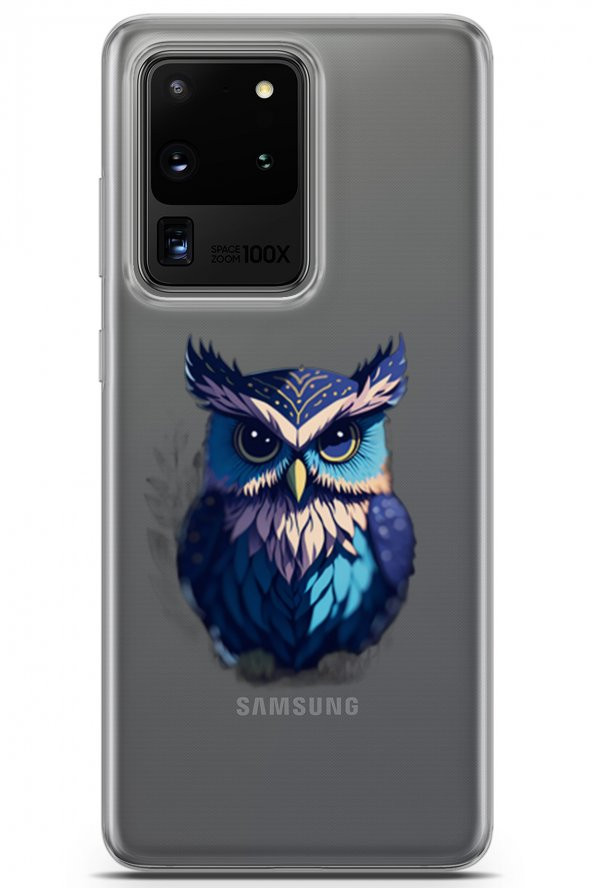 Samsung Galaxy S20 Ultra Kılıf Seri Others 22 Sert Baykuş Şeffaf Kap