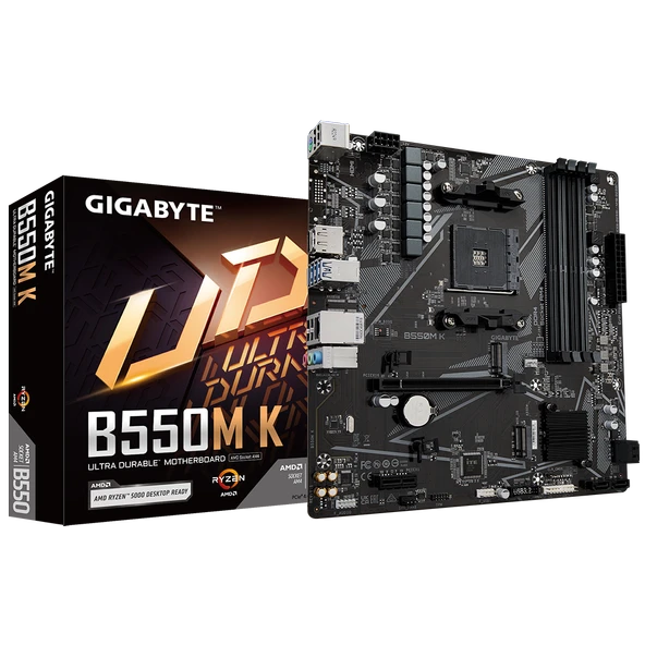 GIGABYTE B550M K DDR4 4733MHz(OC) HDMI M.2 DP mATX AM4