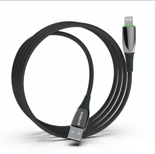 Syrox C134AL Metal  Ledli 2.4A Lightning Şarj & Data Kablosu - 2