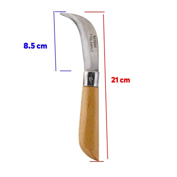 Aşı Bıçağı Profesyonel Çelik Eğri Uçlu Bağ Ağaç Budama Aşı Çakısı 210 mm Saplı Bıçak Çakı - 3