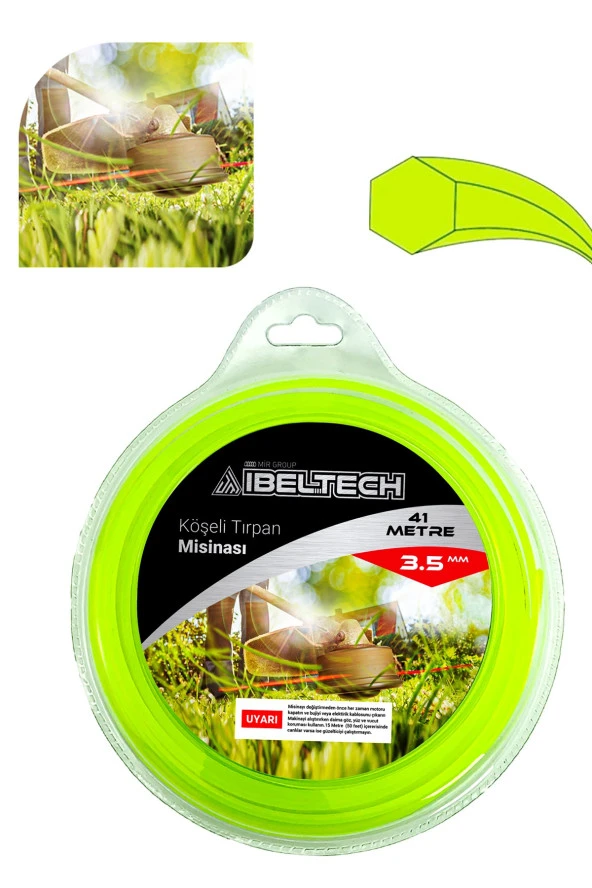 Germany Style 3 ADET 6 Köşe 3.5 mm 41 Metre Tırpan Misinası Sağlam Dayanıklı Misina İbeltech - 3
