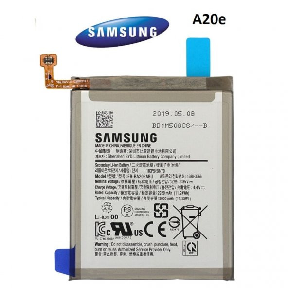 Samsung Galaxy A20E-A10-A20 Eb-Ba202Abu Batarya Pil Servis