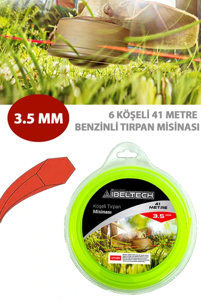 Germany Style Tırpan Örümcek Başlığı ve 6 Köşe 3.5 mm 41 Metre Tırpan Misinası Sağlam Dayanıklı - 4