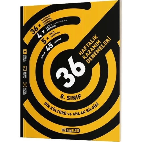 HIZ 8.SINIF DİN KÜLTÜRÜ 36 HAFTALIK KAZANIM DENEMELERİ