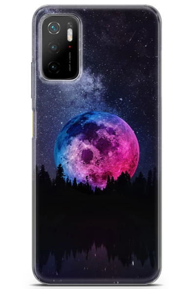 Xiaomi Poco M3 Pro Kılıf Seri Moon 20 Rainbow Ay Renkli Kılıf Gökkuşağı