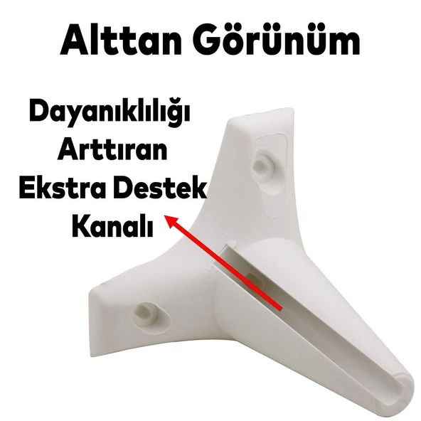 Aspen 6'lı Set Mobilya Tv Ünitesi Çekyat Koltuk Kanepe Baza Destek Ayağı Ayakları 12 Cm Beyaz M8 - 5
