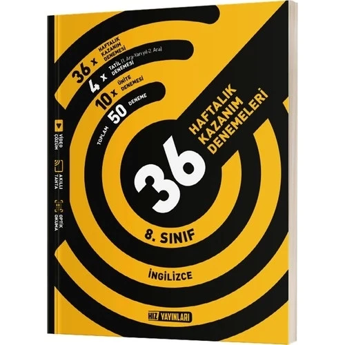 HIZ 8.SINIF İNGİLİZCE 36 HAFTALIK KAZANIM DENEMELERİ