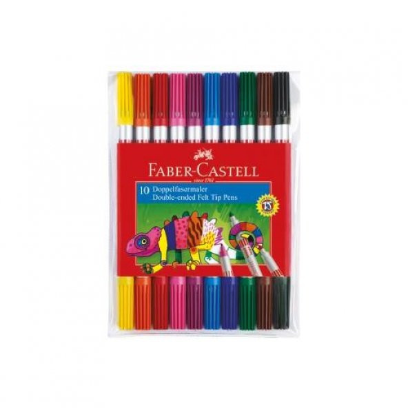 Faber Castell Çift Uçlu Keçeli Kalem 10 Renk - 1