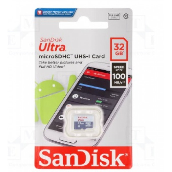 32 Gb Sandisk Ultra Sdsqunr-032G-Gn3mnmicro Sdhc Uhs-I Class 10 Hafıza Kartı