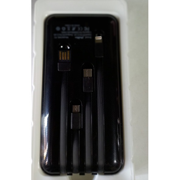 ASLANTİC MOKİN 20000MAH 3 KABLOLU POWERBANK  SİYAH - 3