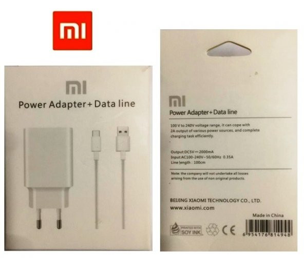 Xiaomi Redmi  Mi Şarj Aleti ve Micro Usb Data Kablosu MDY 08 - 2