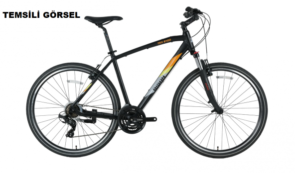 28J BİSAN TRX 8100 ŞEHİR BİSİKLETİ - MAT SİYAH SARI - 56 KADRO