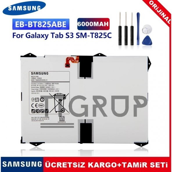 Samsung Galaxy Tab S3 Batarya Pil Eb-Bt825Abe Sm-T825C+Tamir Set