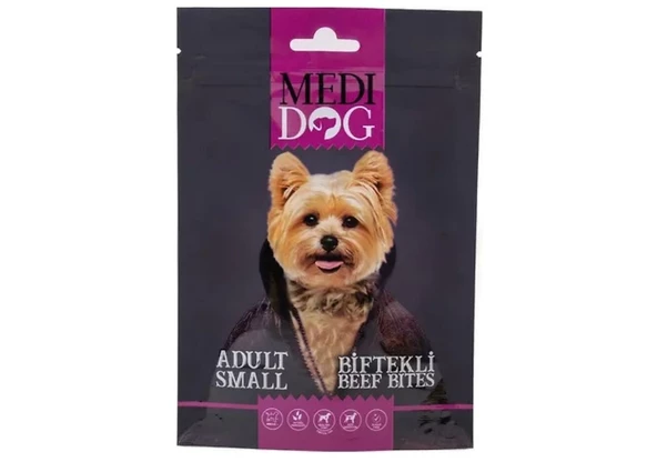 MediDog Biftekli Yetişkin Küçük Irk Köpek Ödül Maması 80 gr