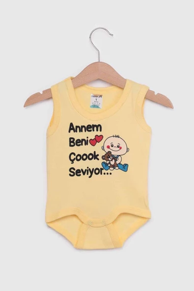 Annem Beni Çok Seviyor Bebek Zıbın | Sarı